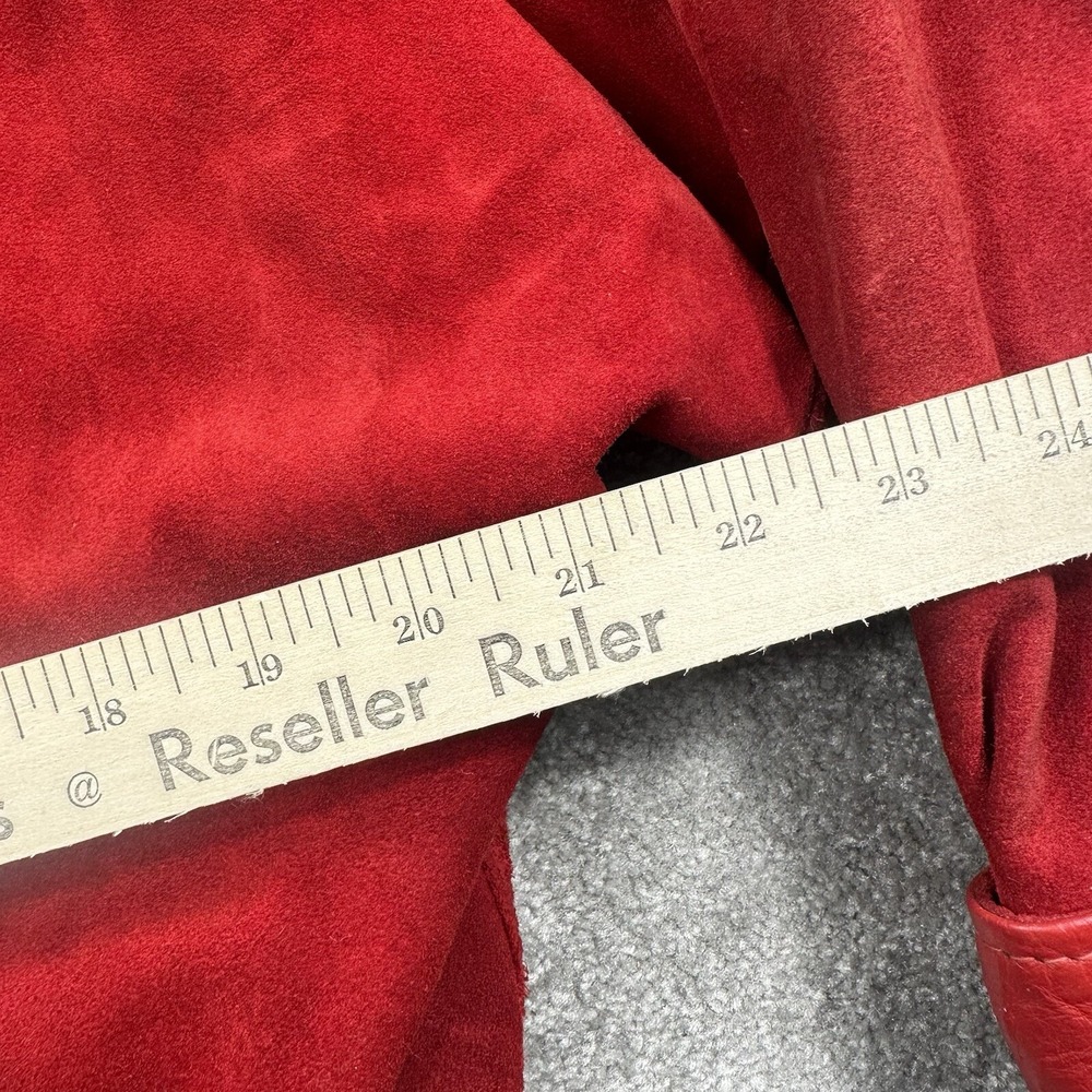 Comint Women's Red Leather Jacket Suede Size Medium Argentina - Picture 10 of 13